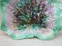 English Majolica Leaf Plate, circa 1890