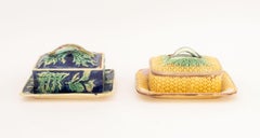 Two English Majolica Sardine Covered Dishes, 19th Century