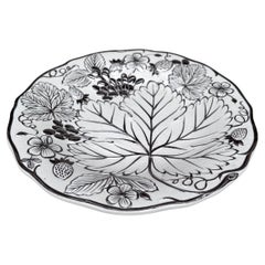 English Majolica Strawberry & Grapes Plate Wedgwood Circa 1930