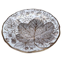 English Majolica Strawberry & Grapes Plate Wedgwood Circa 1930