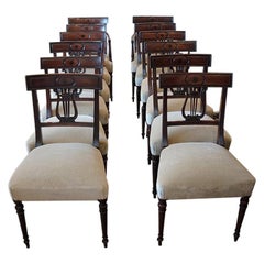 English Mansion House Set of 12 Regency Mahogany Dining Chairs, circa 1820