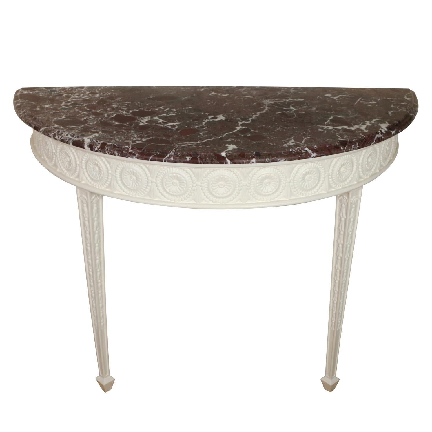 English Marble Georgian Painted Console In Excellent Condition In Locust Valley, NY