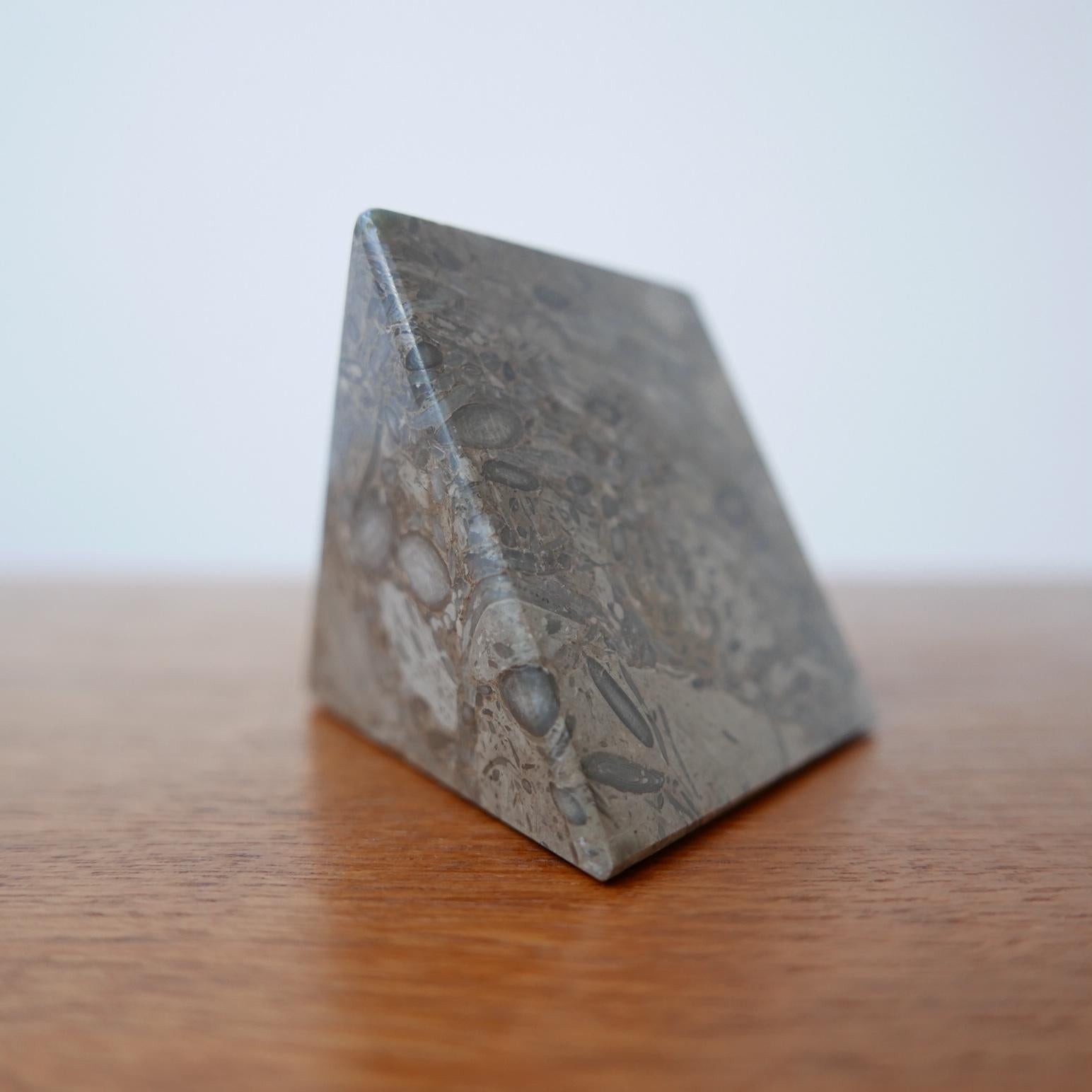 British English Marble Stone Paperweight Pyramid Desk Curio
