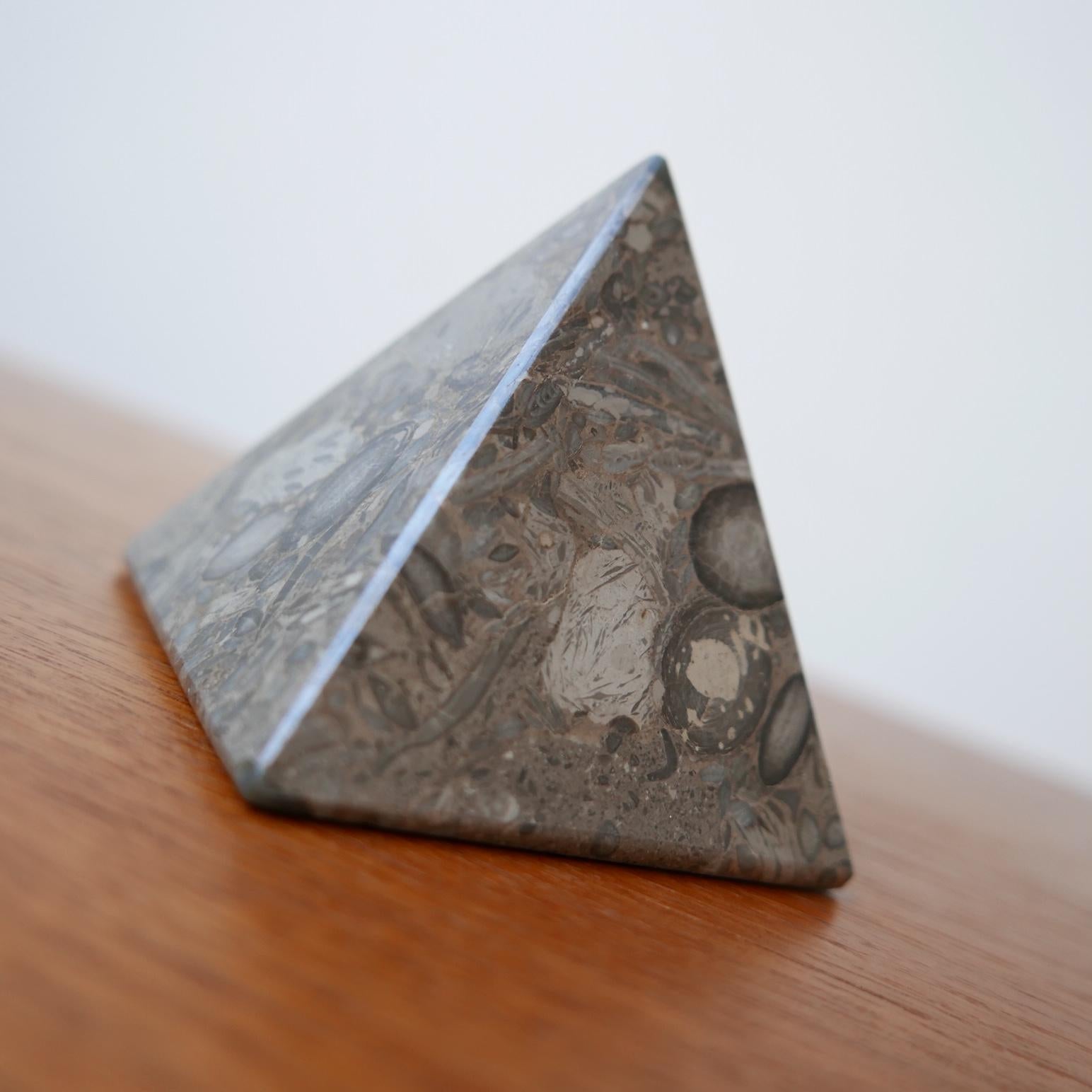 20th Century English Marble Stone Paperweight Pyramid Desk Curio
