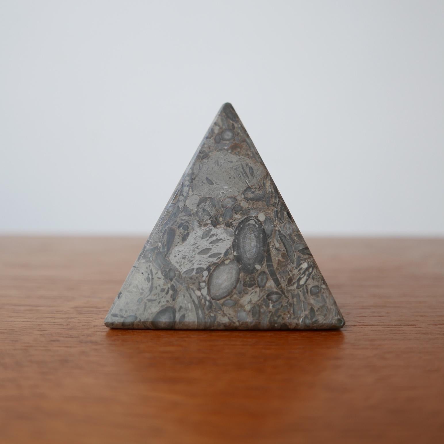 English Marble Stone Paperweight Pyramid Desk Curio 3