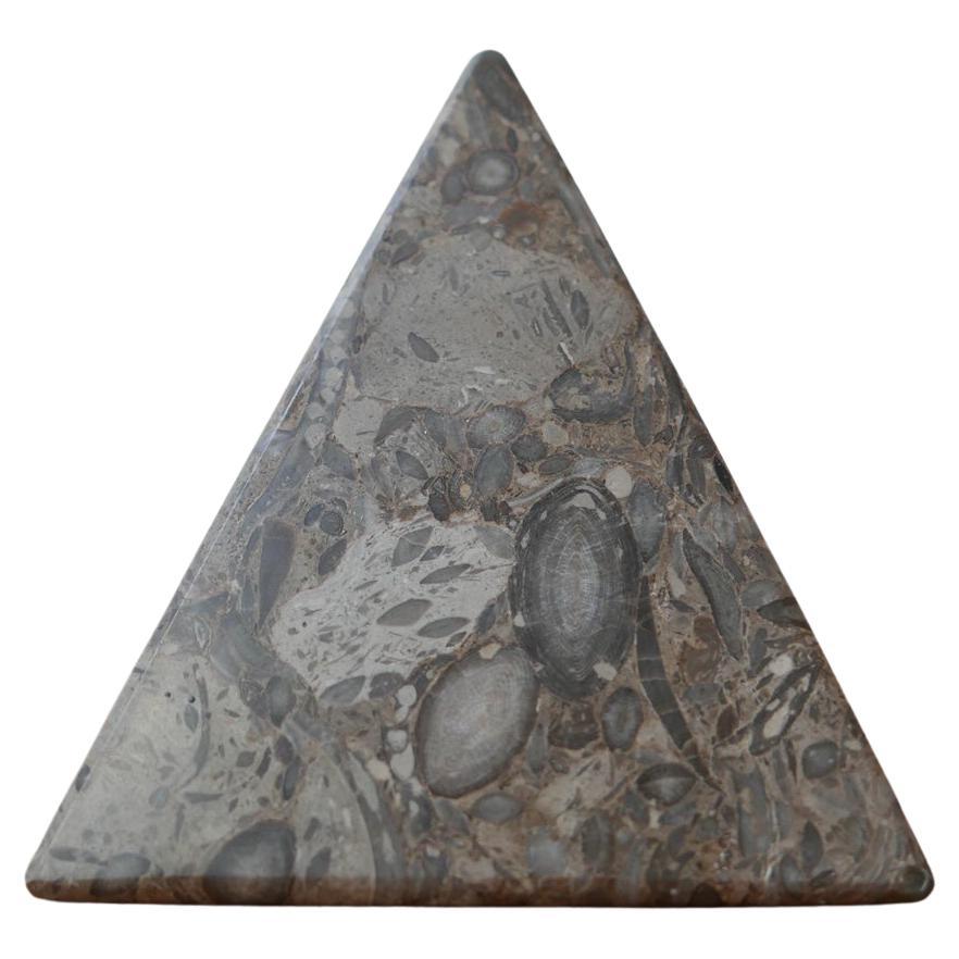English Marble Stone Paperweight Pyramid Desk Curio