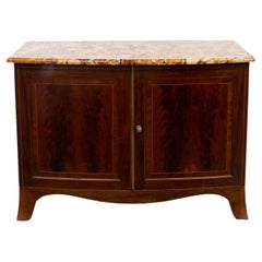 English Marble Top Bow Front Chest