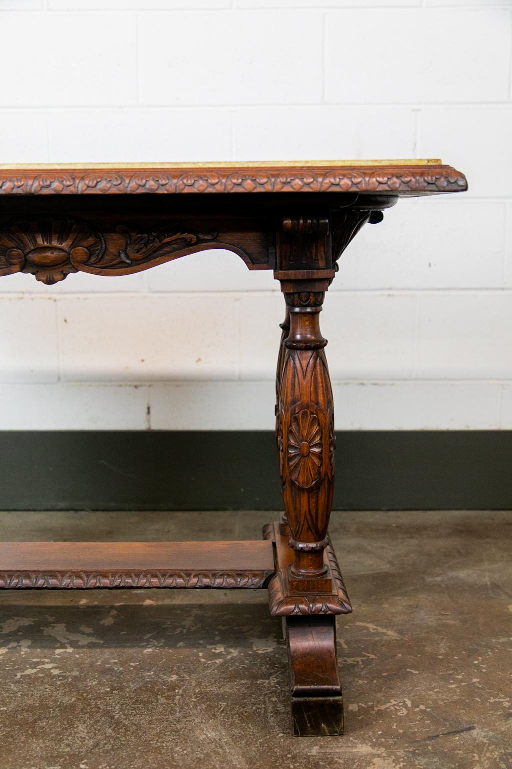 English Marble Top Center Table In Good Condition For Sale In Wilson, NC