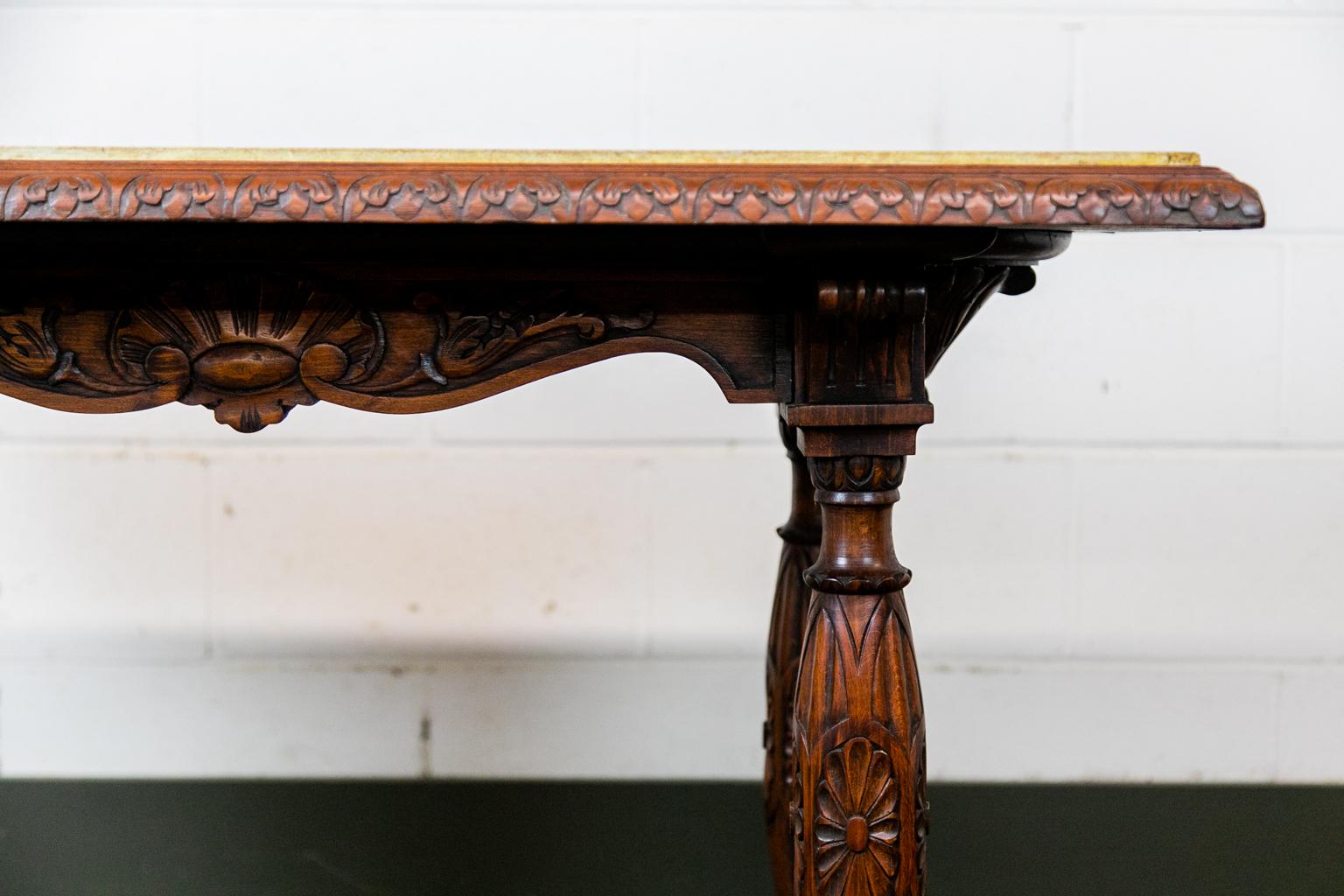 Mid-19th Century English Marble Top Center Table For Sale