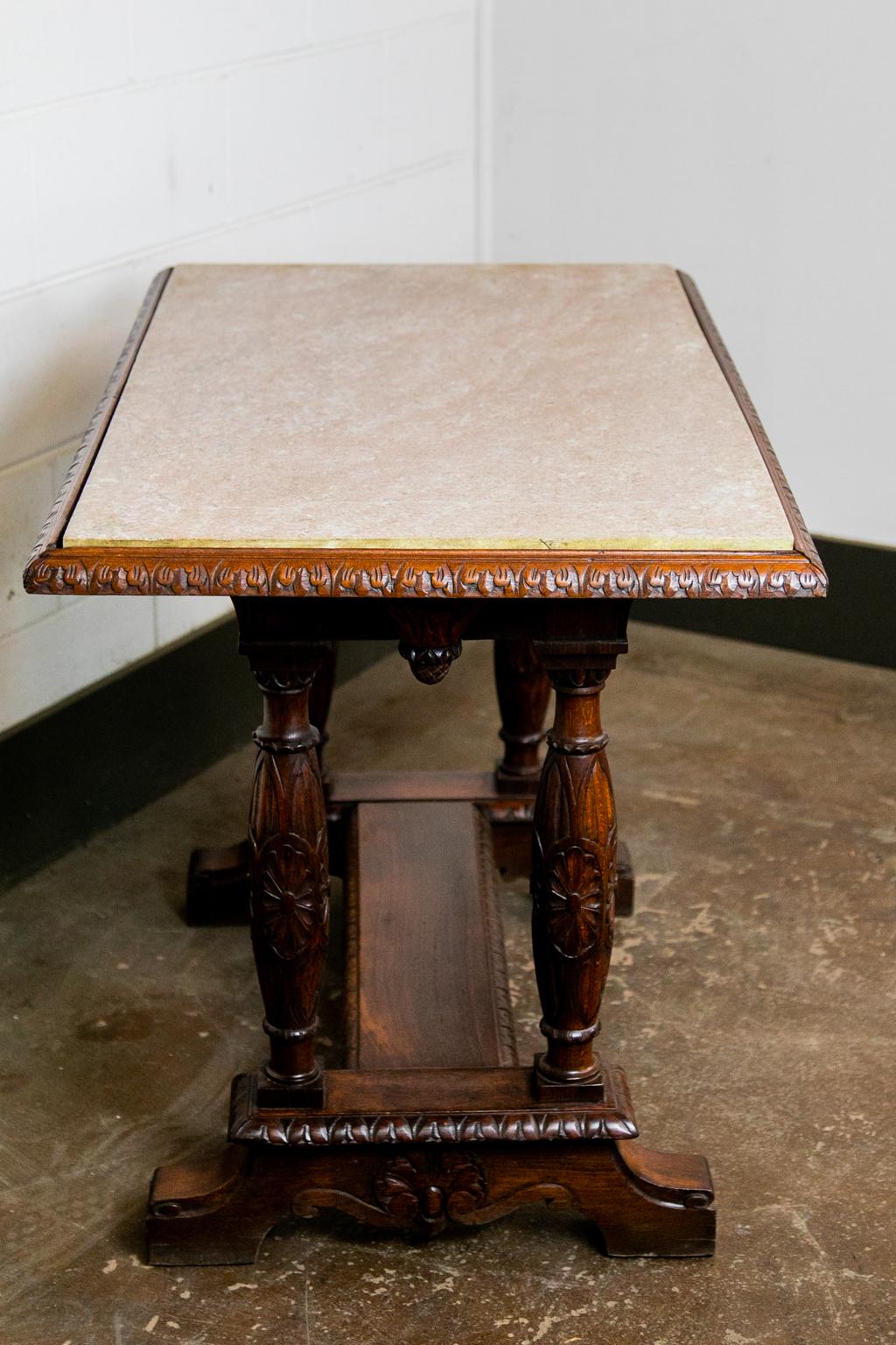 English Marble Top Center Table For Sale 5