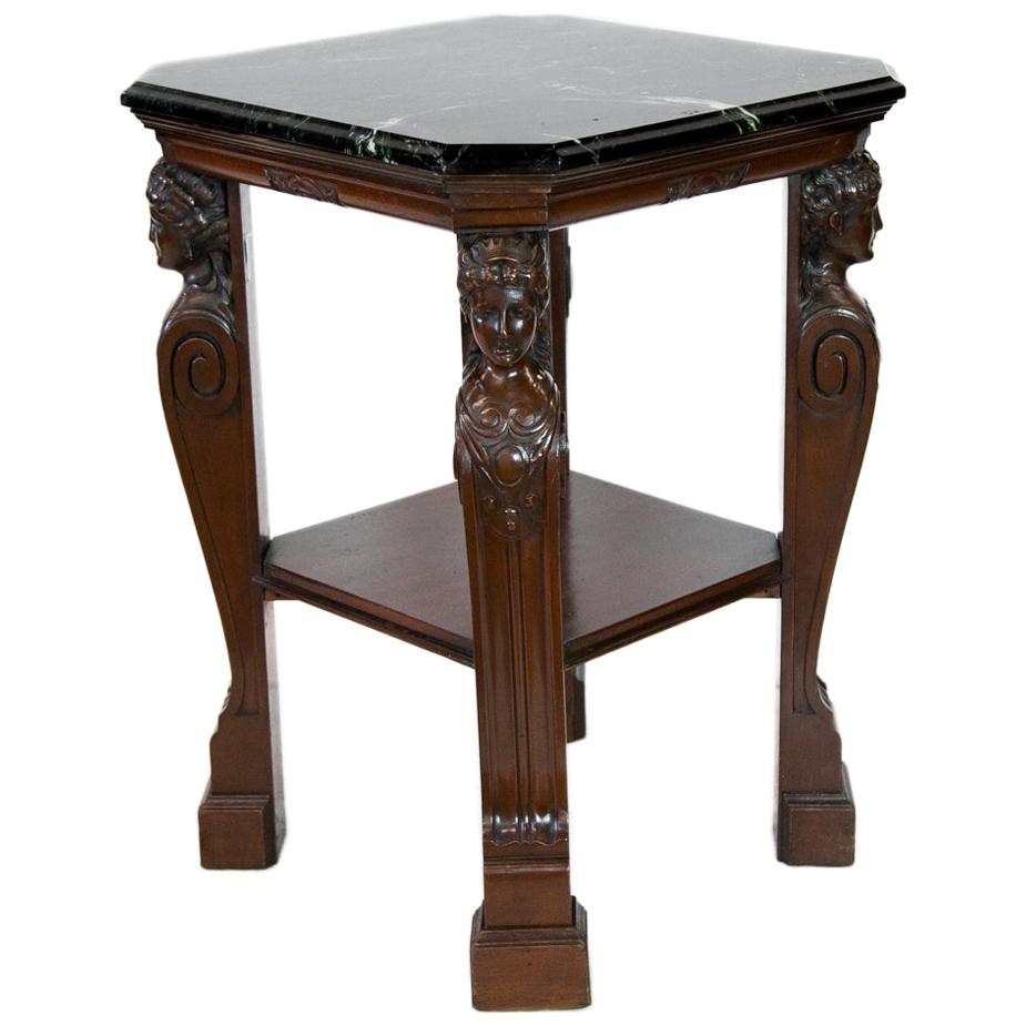 English Marble-Top Center Table