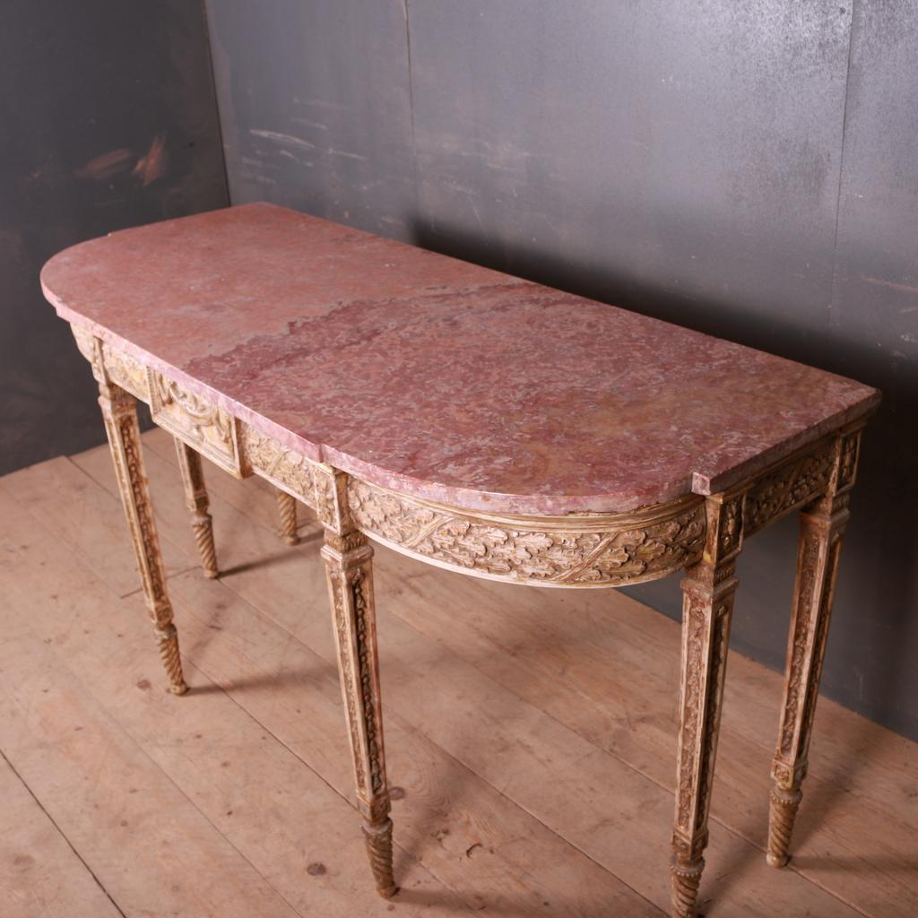 English Marble-Top Console Table 5