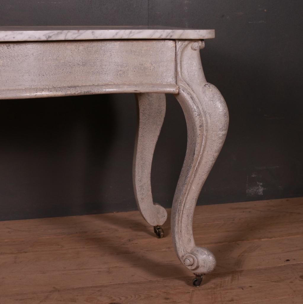 Victorian English Marble-Top Console Table