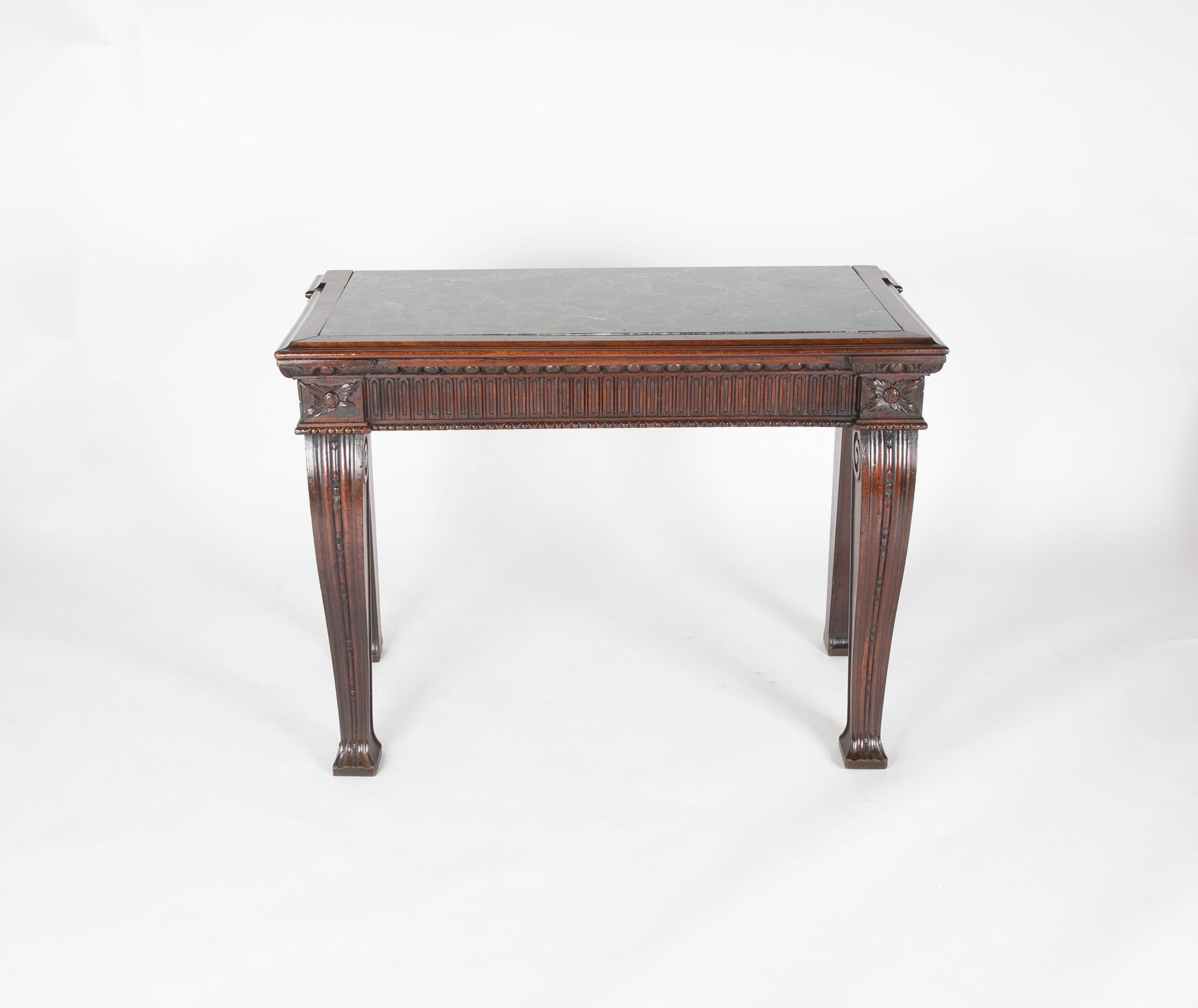Neoclassical Georgian English Marble Top Console Table 