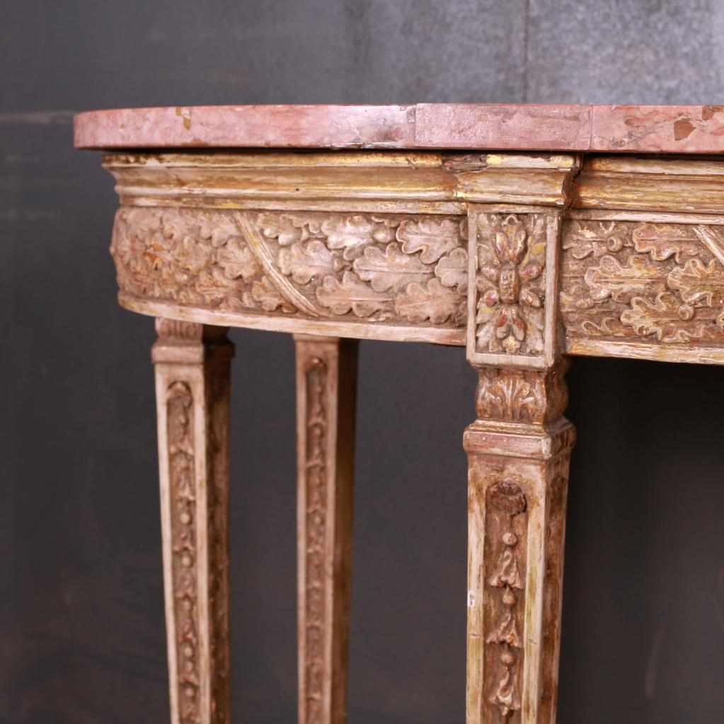 19th Century English Marble-Top Console Table