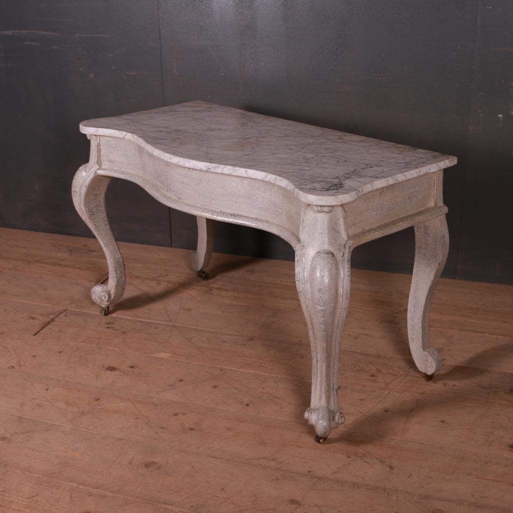 19th Century English Marble-Top Console Table