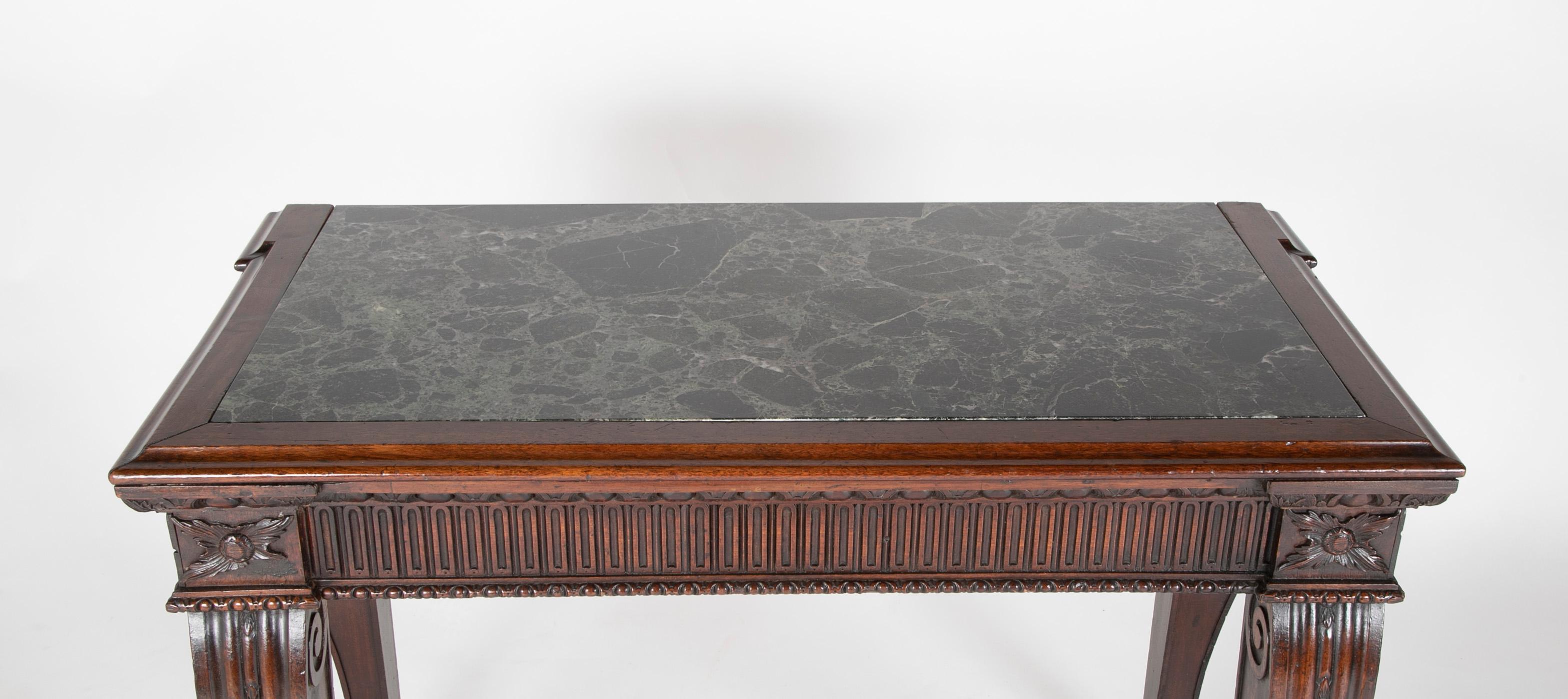 19th Century Georgian English Marble Top Console Table 