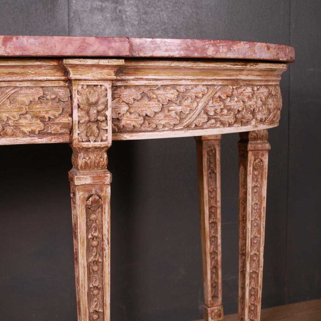 English Marble-Top Console Table 1