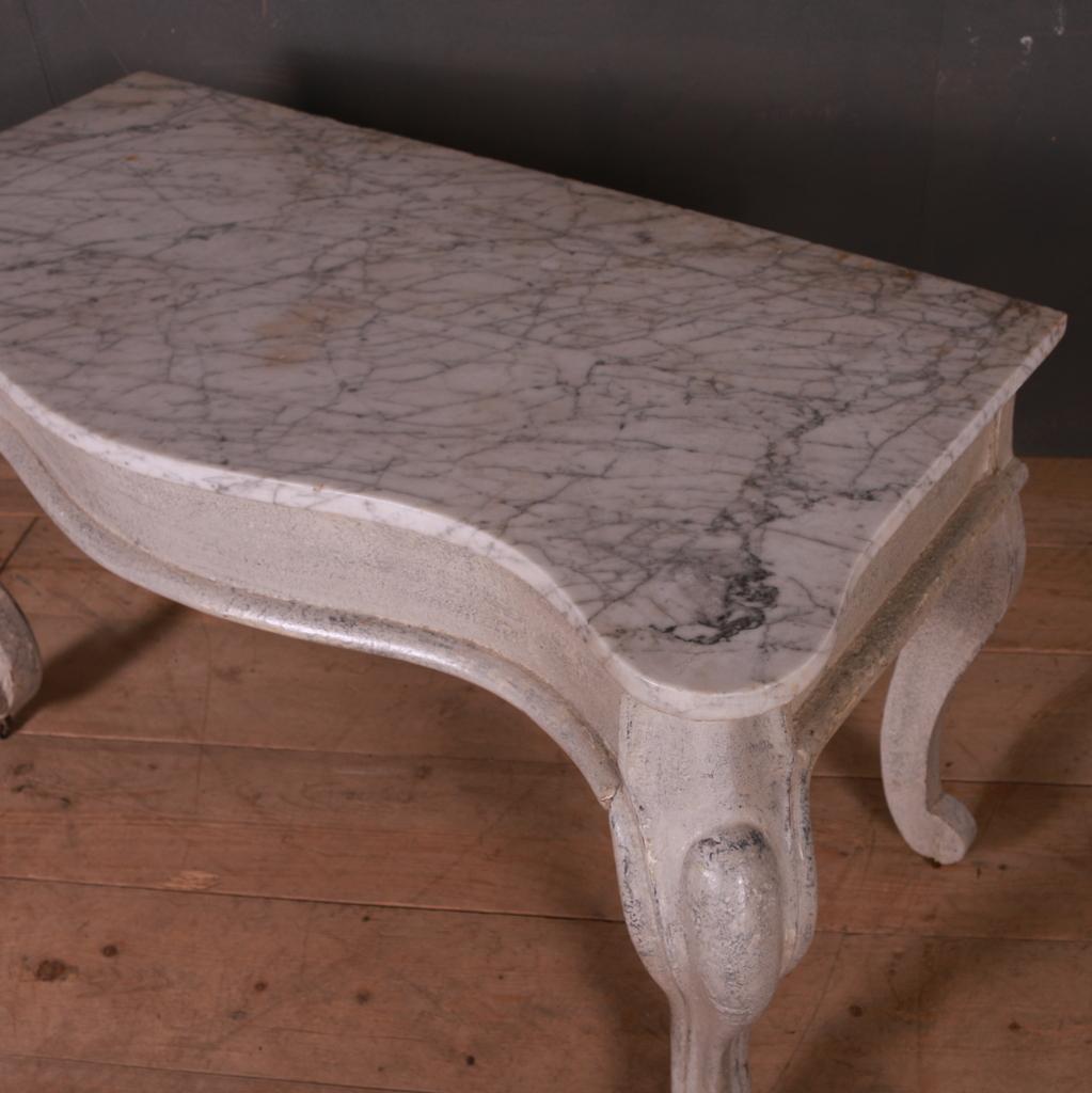 English Marble-Top Console Table 1