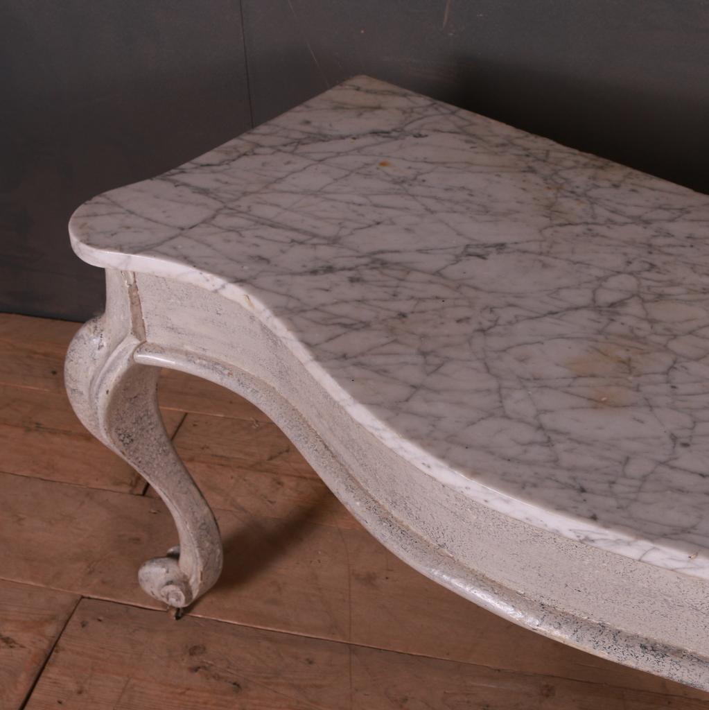 English Marble-Top Console Table 2