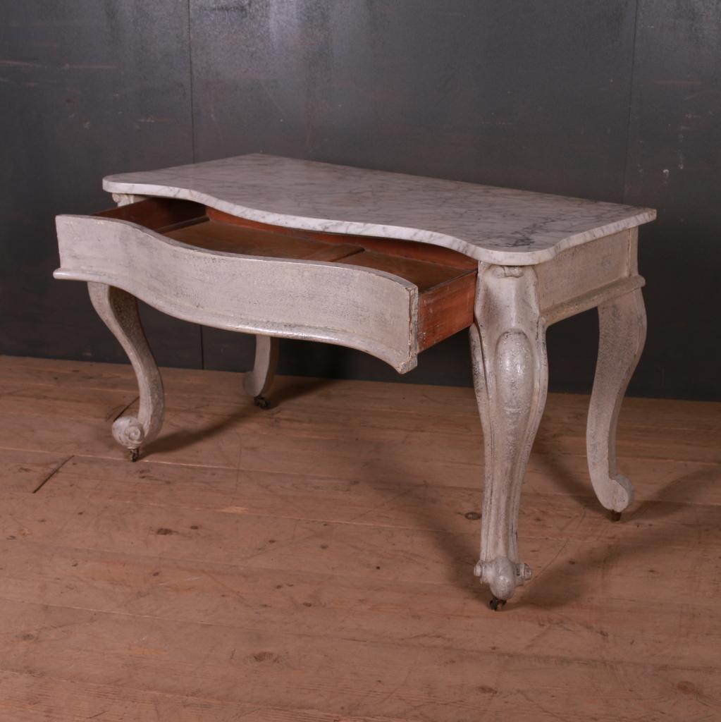 English Marble-Top Console Table 3