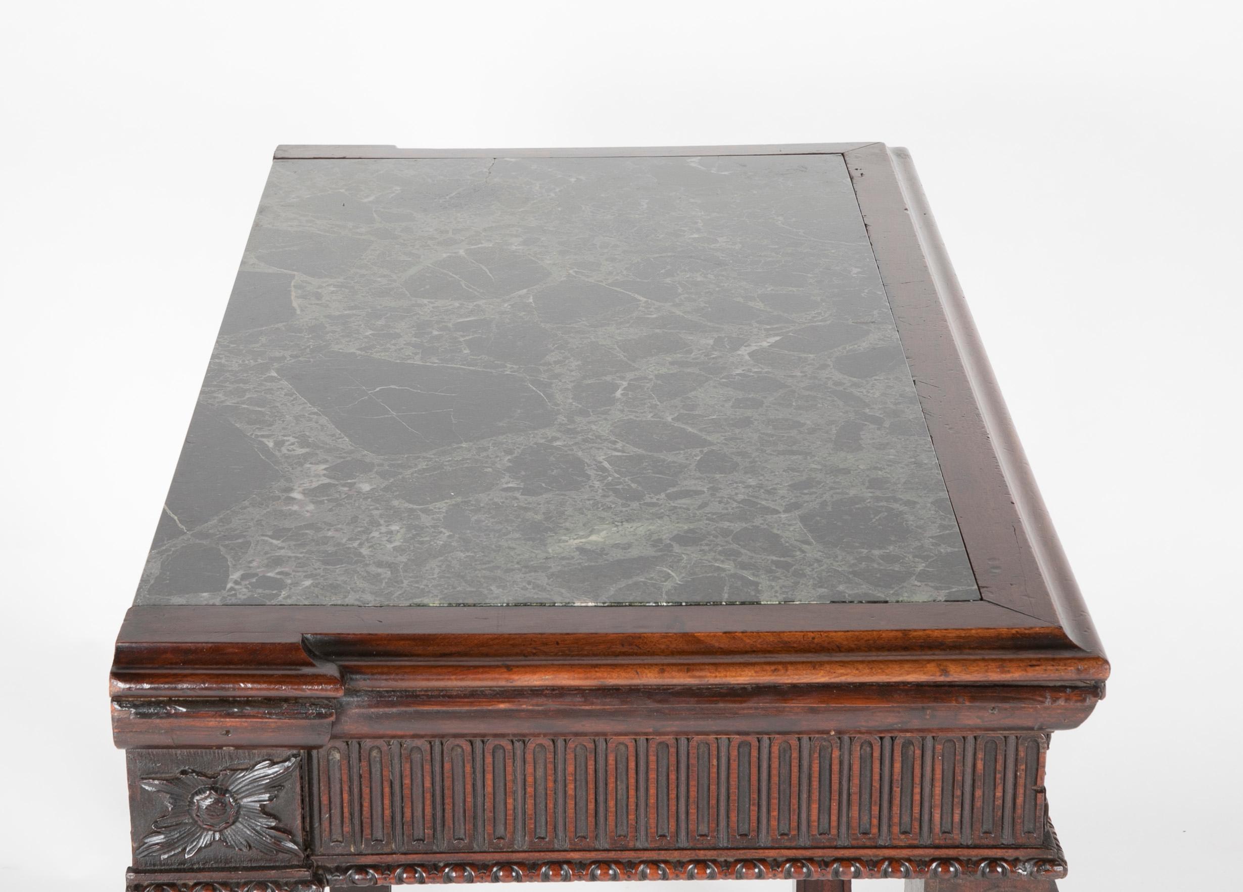 Georgian English Marble Top Console Table  3