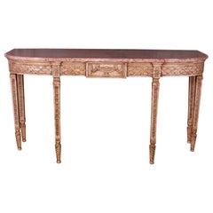 English Marble-Top Console Table