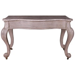 English Marble-Top Console Table