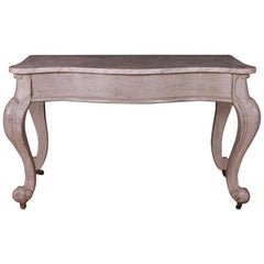Antique English Marble-Top Console Table