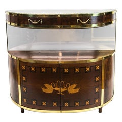 English Marble Top Demi Lune Server