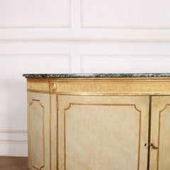 English Marble Top Demi-lune Side Cabinet