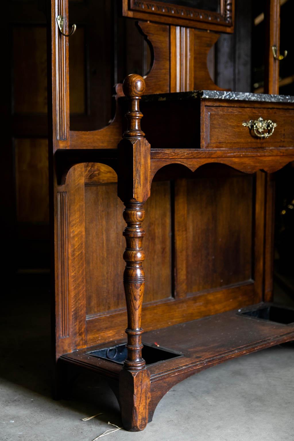 English Marble Top Hall Tree 1