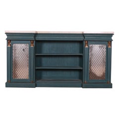 English Marble Top Side Cabinet