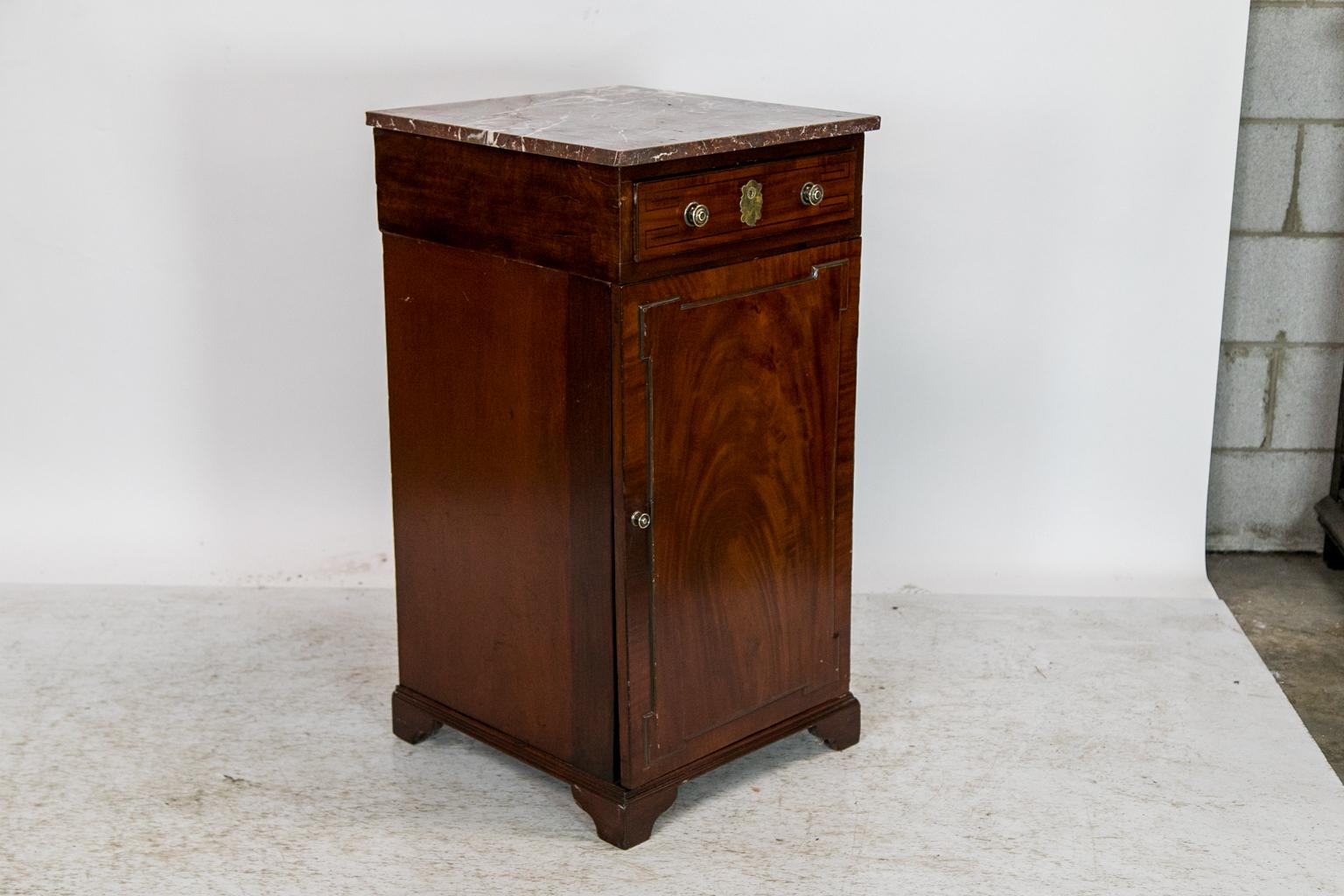 Early 19th Century English Marble Top Silver Cabinet For Sale