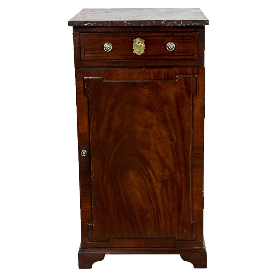 English Marble Top Silver Cabinet