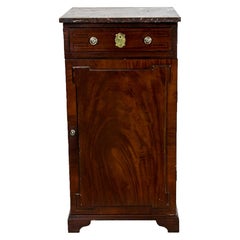Antique English Marble Top Silver Cabinet