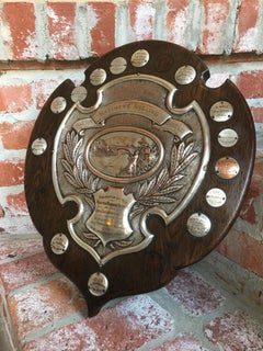 English Mariner Angling Fishing Club Trophy Award Wall Plaque 1923 Silver Plate