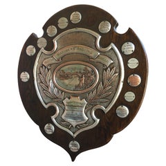 English Mariner Angling Fishing Club Trophy Award Wall Plaque 1923 Silver Plate