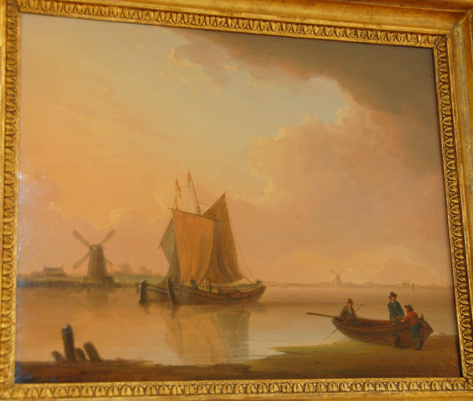 Georgian English Maritime Original Oil on Board Signed William Anderson Dated 1797