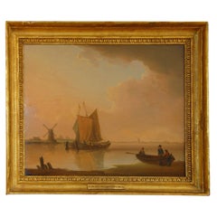 Antique English Maritime Original Oil on Board Signed William Anderson Dated 1797