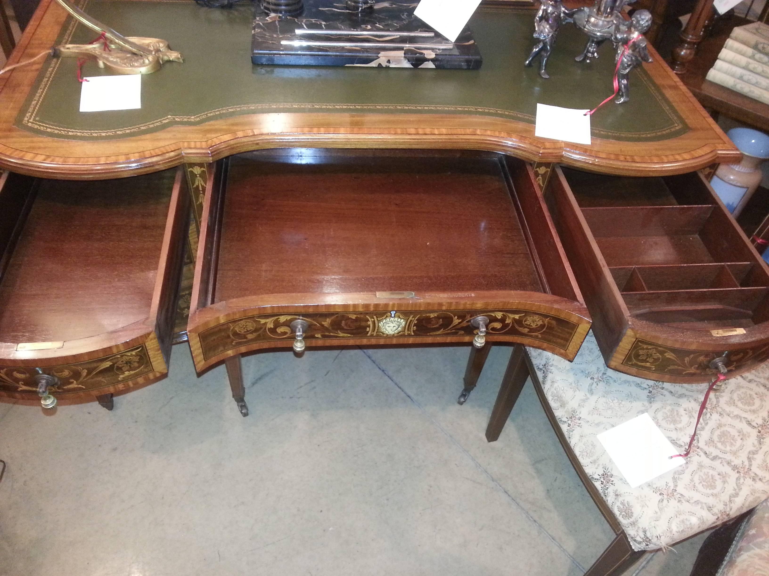 English Marquetry  Desk by Edwards & Roberts 3