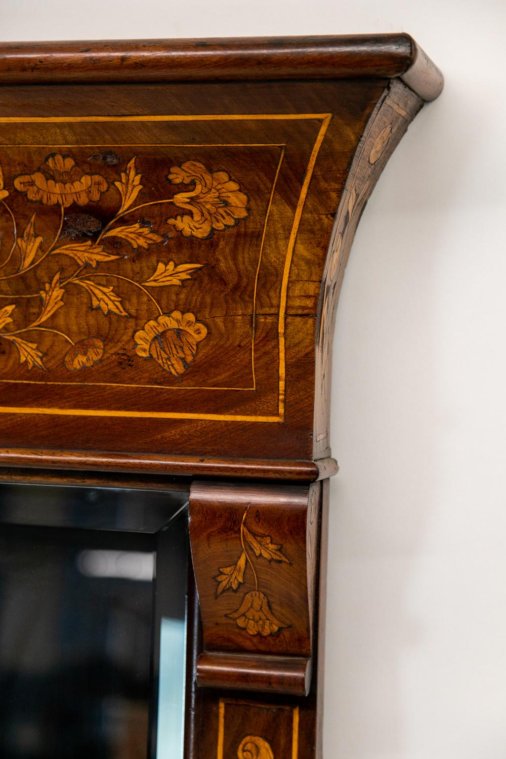 English Marquetry Mirror For Sale 1