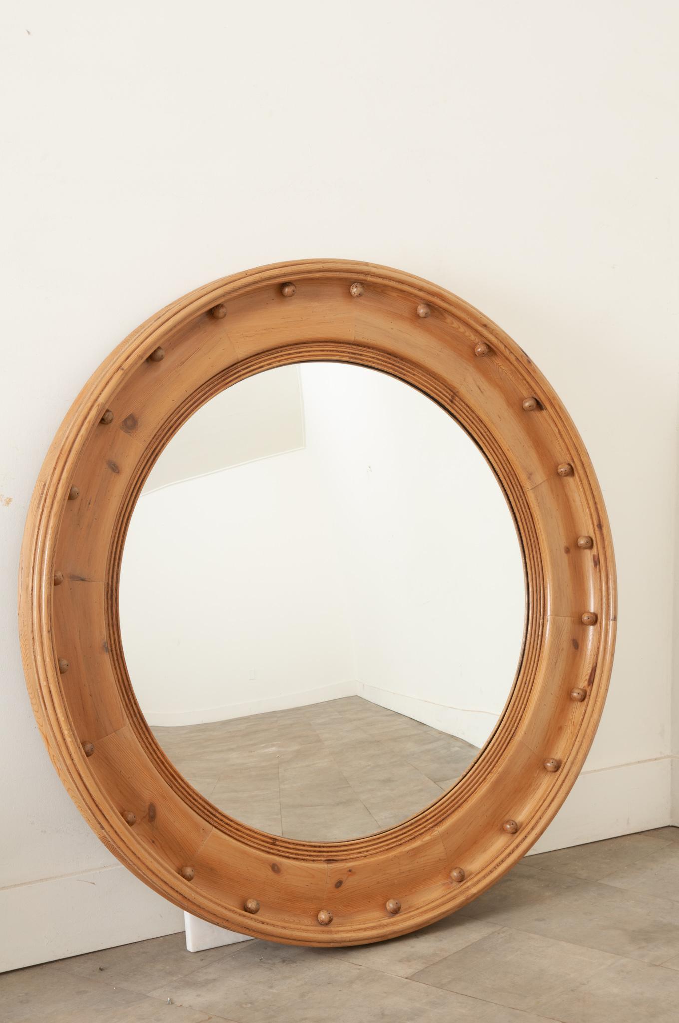 Other English Massive Pine Bullseye Convex Mirror