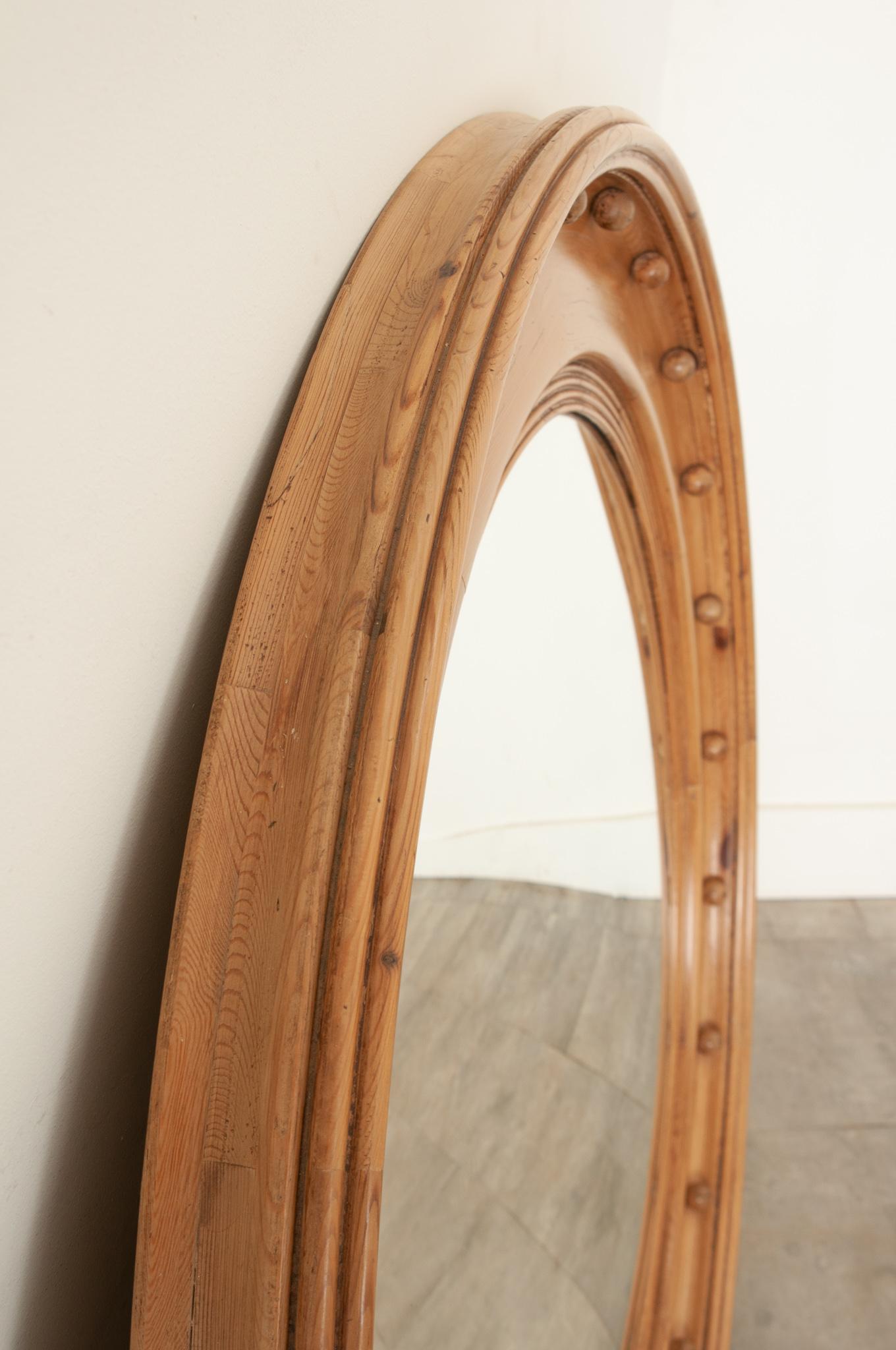 English Massive Pine Bullseye Convex Mirror 2