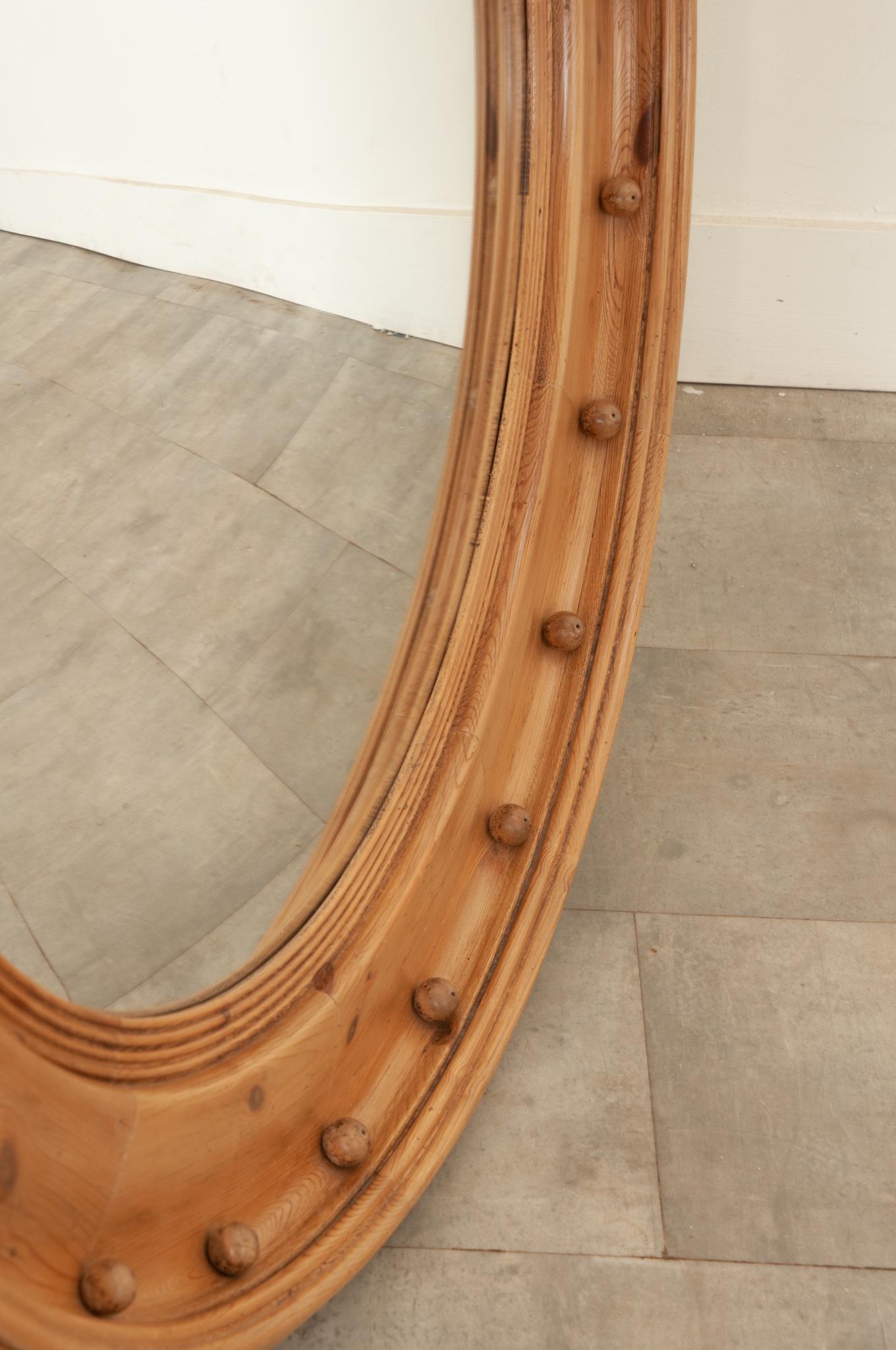 English Massive Pine Bullseye Convex Mirror 3