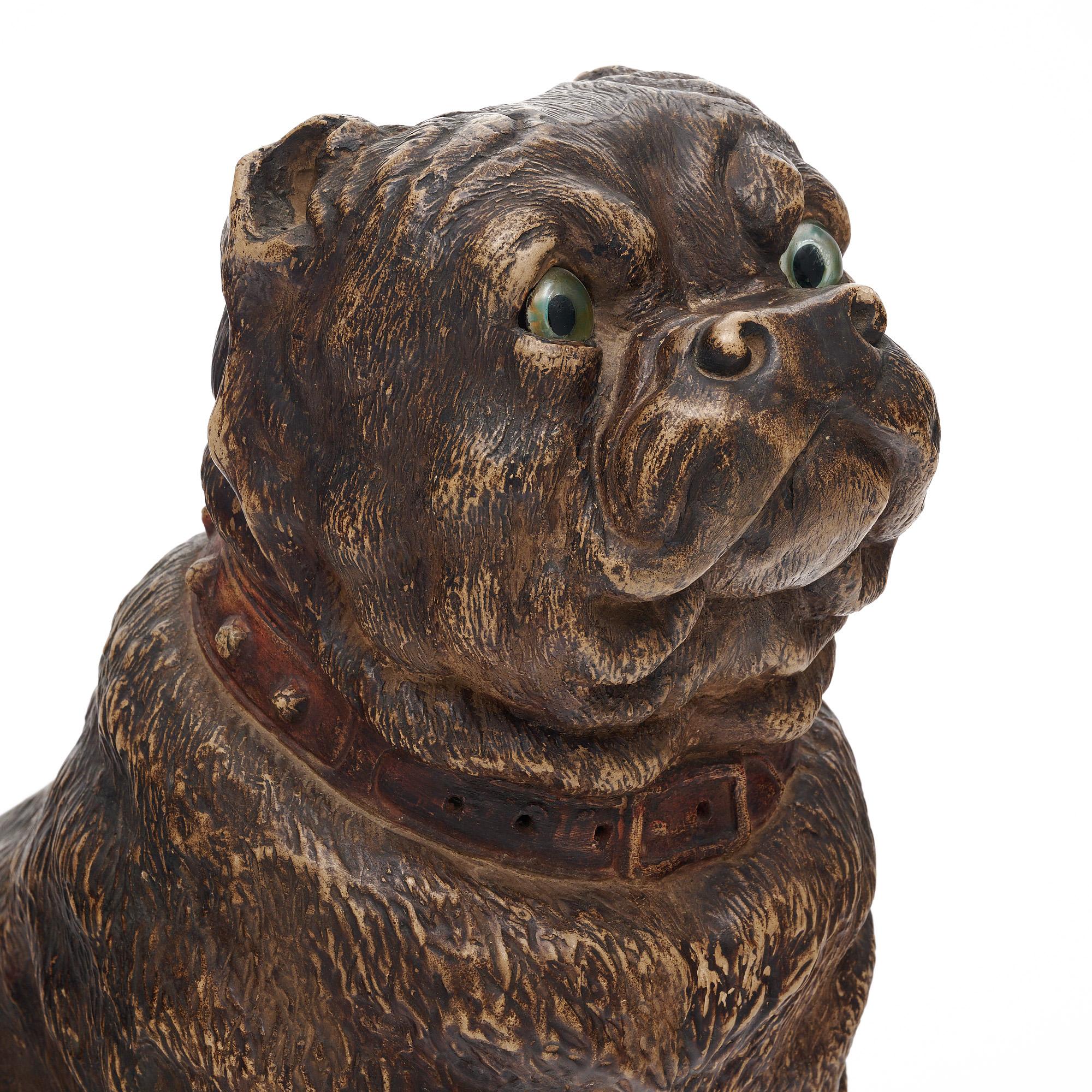 Englische polychrome englische Mastiff-Skulptur (Britisch) im Angebot