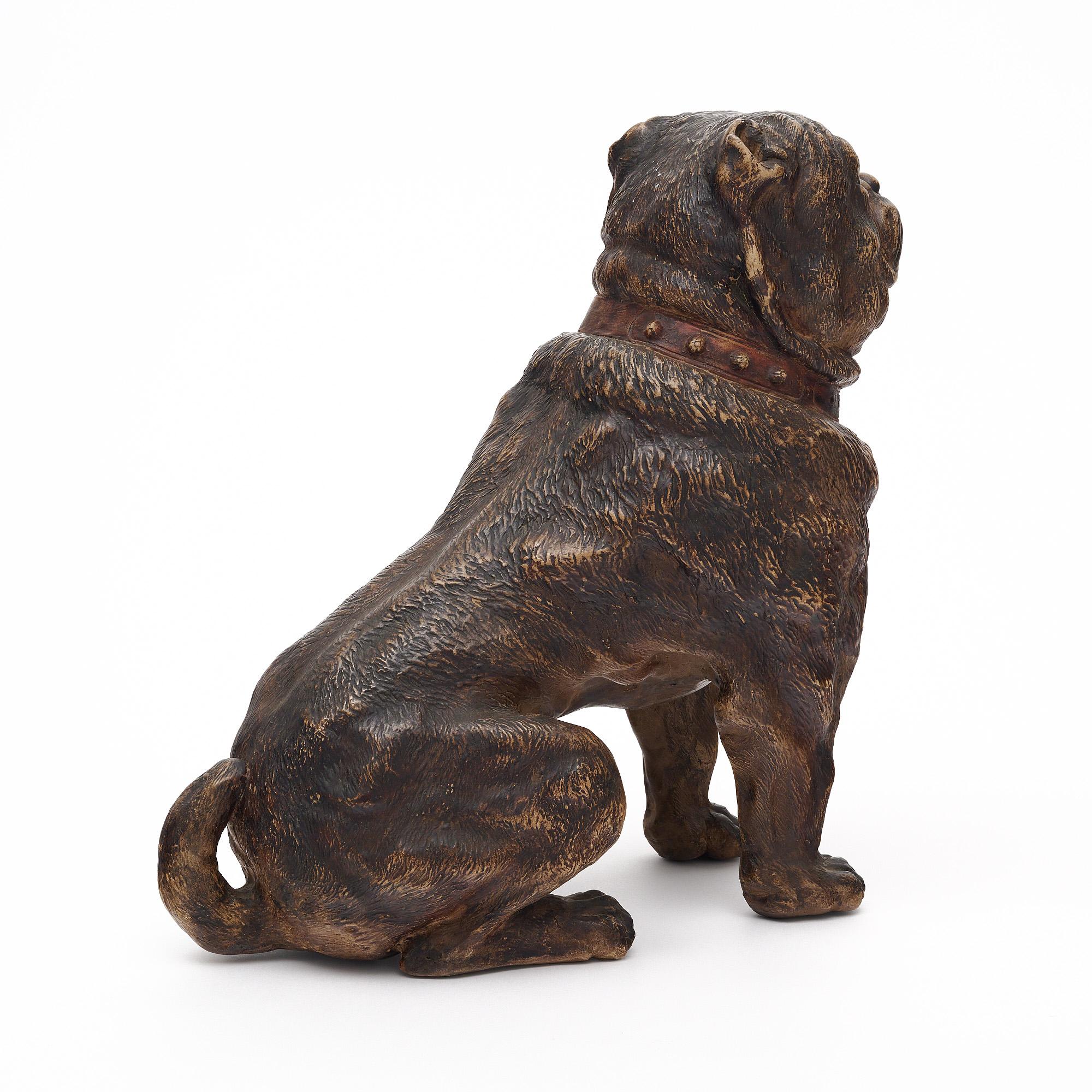 Englische polychrome englische Mastiff-Skulptur (Spätes 19. Jahrhundert) im Angebot
