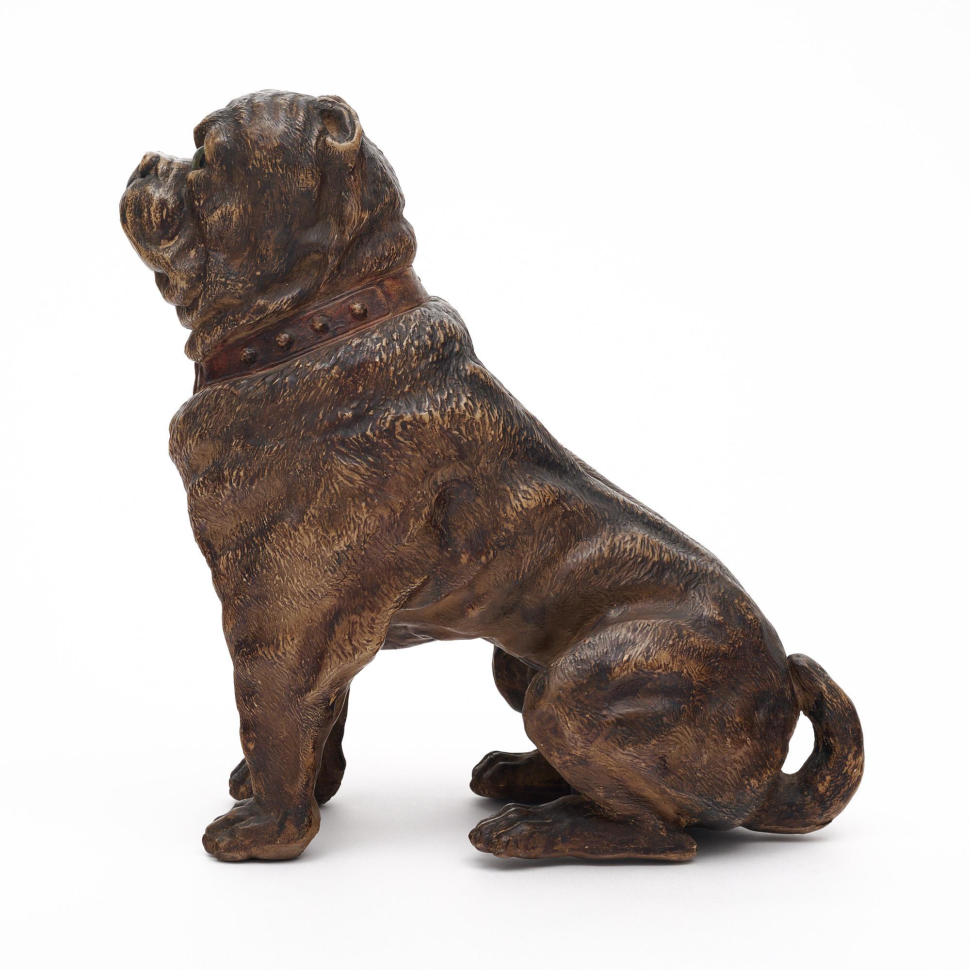 Englische polychrome englische Mastiff-Skulptur im Angebot 2