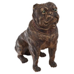 Englische polychrome englische Mastiff-Skulptur