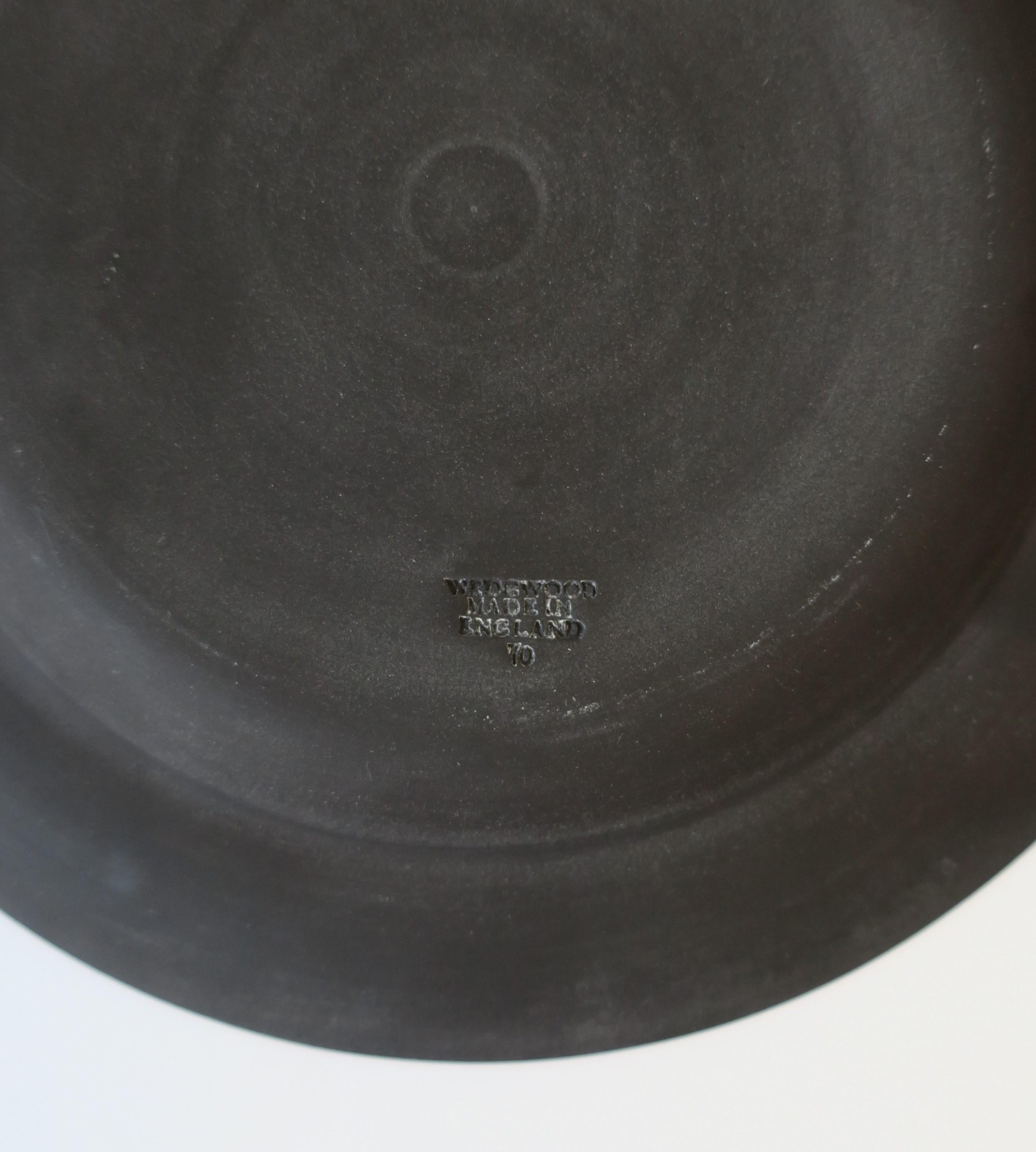 Ceramic Wedgwood English Matte Black Basalt Plates, Set of 4